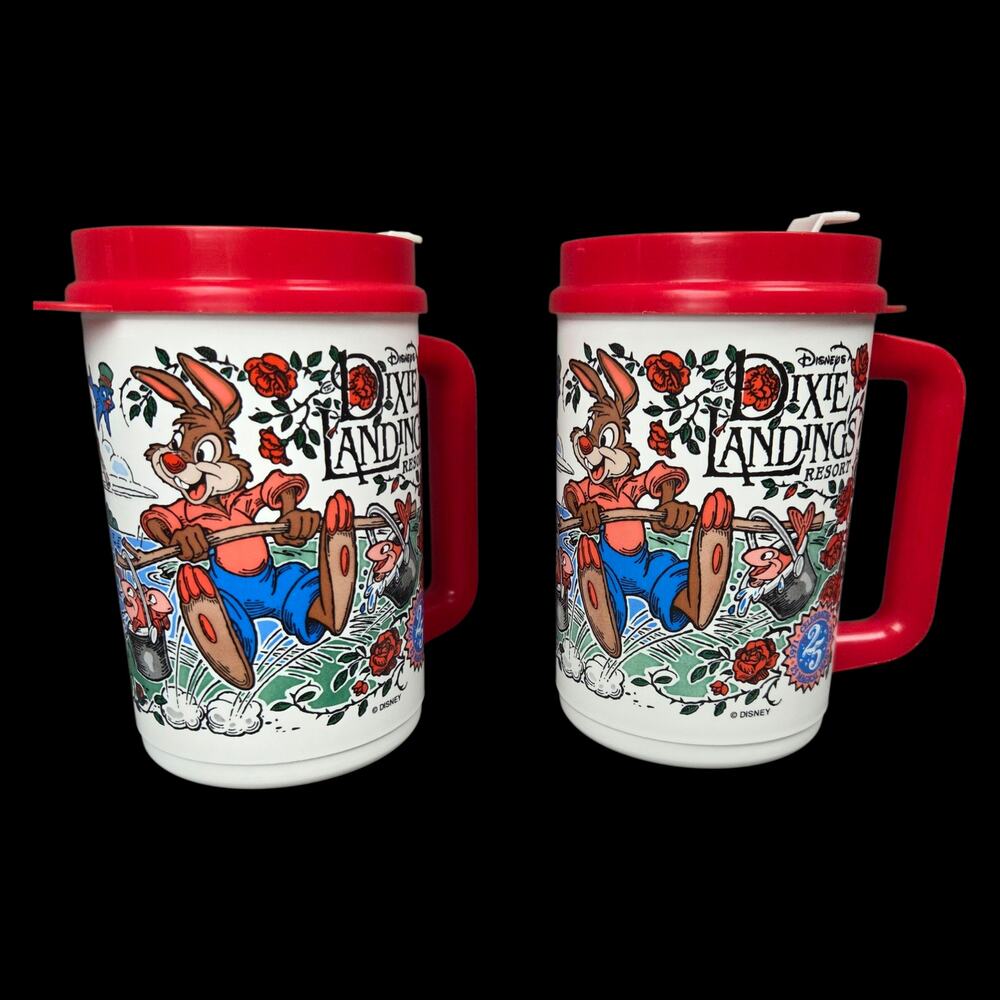 Disneys Dixie Landings Resort 25th Anniversary Brer Rabbit Fox Refillable Cups